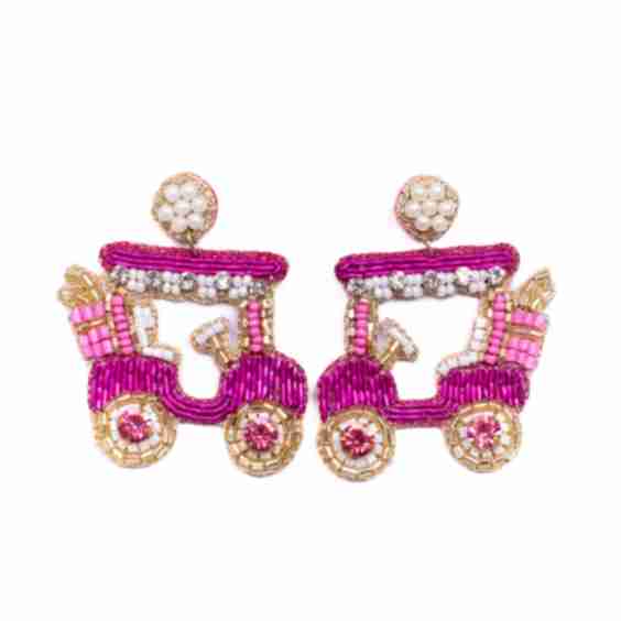 Golf Cart Beaded Earrings